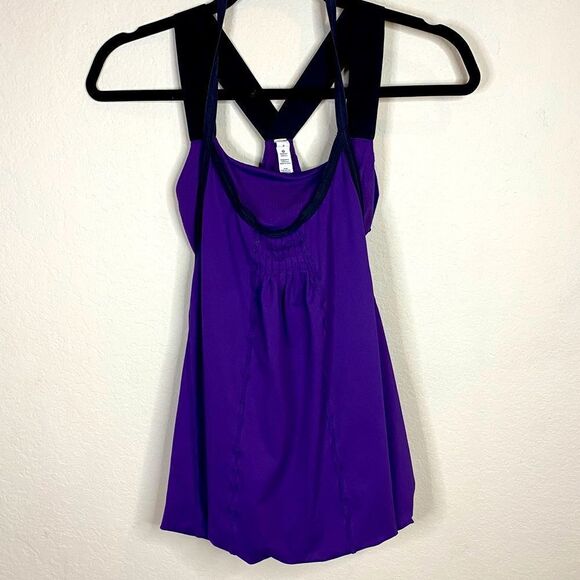Lululemon NWOT Purple Double Racerback Blouson Tank Sz 4 - Picture 1 of 4